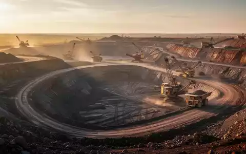 Moderne Bergbauanlage in einer weiten Landschaft bei goldenem Licht. - Foto: über boerse-global.de