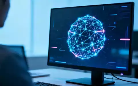 Abstrakte Visualisierung eines neuronalen Netzwerks auf einem modernen Bildschirm in einem professionellen Umfeld. - Foto: über boerse-global.de
