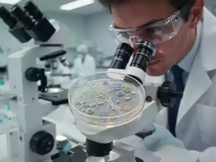 Wissenschaftler bei der mikroskopischen Untersuchung von Bakterienkulturen im Labor zur Erforschung von Atemwegserkrankungen. - Foto: über boerse-global.de
