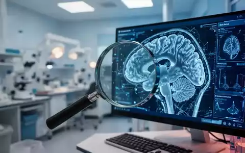 Ein medizinisches Labor mit einer digitalen Gehirnaufnahme auf einem Bildschirm zur Alzheimer-Früherkennung. - Foto: über boerse-global.de
