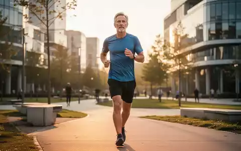 Eine Person joggt in einem modernen Park bei Sonnenuntergang als Symbol für Herz-Kreislauf-Prävention durch Sport. - Foto: über boerse-global.de