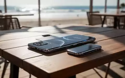 Ein modernes Smartphone liegt bei starkem Sonnenlicht auf einem Holztisch, symbolisch für Hitzeprobleme und Sicherheitsrisiken im Sommer. - Foto: über boerse-global.de
