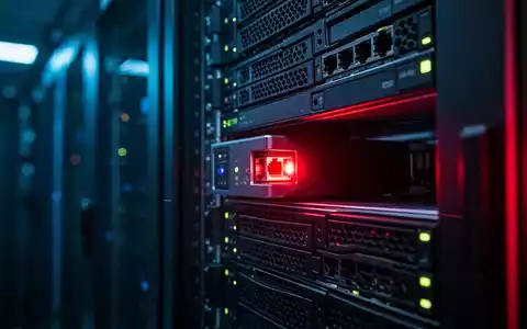 Ein beleuchteter Serverschrank in einem Rechenzentrum als Symbol für IT-Sicherheit und Infrastruktur-Schwachstellen. - Foto: über boerse-global.de