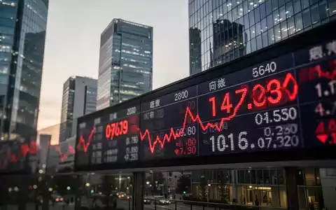Digitale Anzeigetafel mit fallenden Börsenkursen vor einer modernen Skyline in Tokio. - Foto: über boerse-global.de