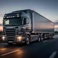 Ein moderner LKW auf einer Autobahn bei Dämmerung als Symbol für Logistik und Güterverkehr. - Foto: über boerse-global.de