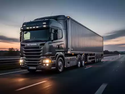 Ein moderner LKW auf einer Autobahn bei Dämmerung als Symbol für Logistik und Güterverkehr. - Foto: über boerse-global.de
