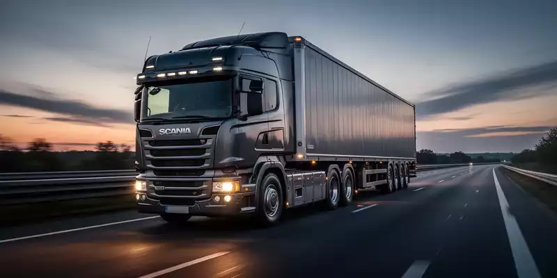 Ein moderner LKW auf einer Autobahn bei Dämmerung als Symbol für Logistik und Güterverkehr. - Foto: über boerse-global.de
