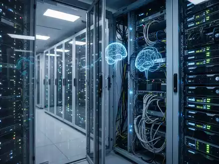 Moderne Serverinfrastruktur in einem Rechenzentrum als Symbol für KI-gestützte Datenverarbeitung und Effizienz. - Foto: über boerse-global.de