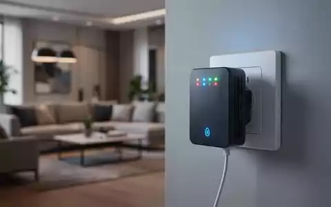 Moderner WLAN-Repeater in einer Steckdose in einem minimalistischen Zuhause. - Foto: über boerse-global.de