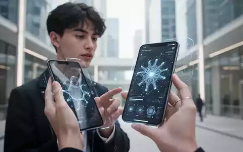 Eine junge Person nutzt ein Smartphone mit modernen KI-Visualisierungen in einer urbanen Umgebung. - Foto: über boerse-global.de