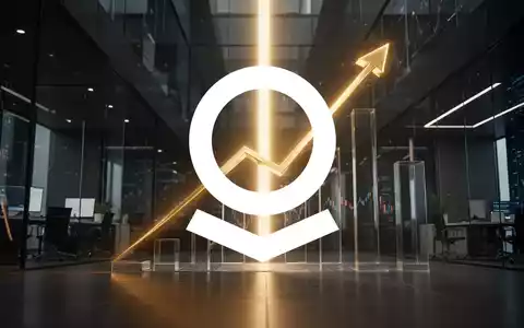 Abstraktes Bild einer goldenen Lichtspur in einem modernen Büro, die dynamisches Marktwachstum und Aufwärtstrends symbolisiert. - Foto: über boerse-global.de