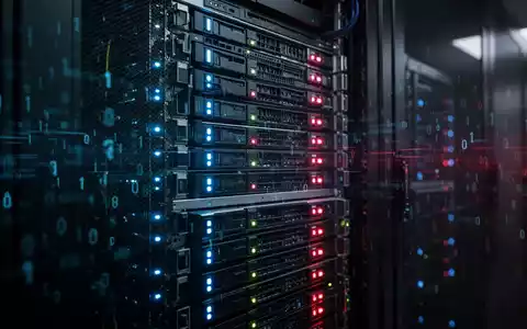 Ein Serverraum mit leuchtenden Anzeigeleuchten symbolisiert einen Cyberangriff auf die IT-Infrastruktur. - Foto: über boerse-global.de
