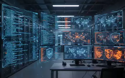 Digitale Visualisierung von Sicherheitsanalysen und Code-Strukturen auf Bildschirmen in einem modernen IT-Sicherheitszentrum. - Foto: über boerse-global.de