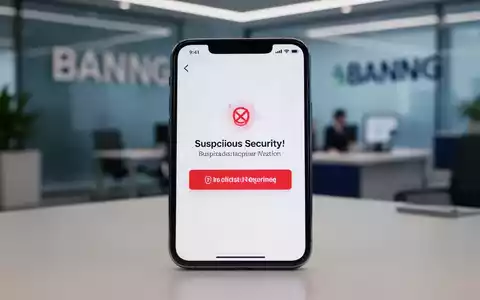 Ein Smartphone mit einer verdächtigen Sicherheitsmeldung auf einem Bildschirm in einer professionellen Büroumgebung. - Foto: über boerse-global.de