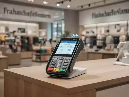 Modernes Kartenterminal an einer Verkaufstheke als Symbol für den Anstieg digitaler Zahlungen in Deutschland. - Foto: über boerse-global.de