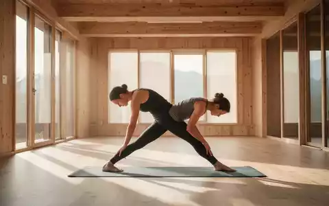 Eine Person praktiziert konzentriert Yoga in einem hellen, modernen Studio mit warmem Licht für mentale Entspannung. - Foto: über boerse-global.de