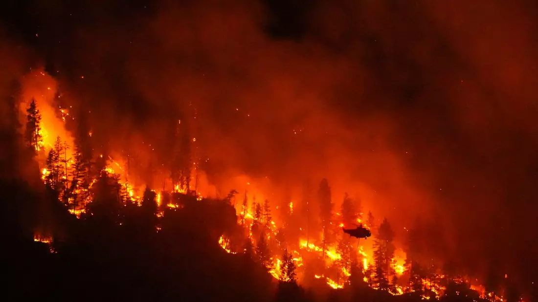 Wegen schwerer, sich rasant ausbreitender Waldbrände hat die westkanadische Provinz British Columbia den Notstand ausgerufen. - Bild: Darryl Dyck/The Canadian Press via AP/dpa