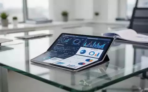 Ein moderner, heller Arbeitsplatz mit einem Tablet, das wissenschaftliche Datenvisualisierungen und Forschungsergebnisse zeigt. - Foto: über boerse-global.de