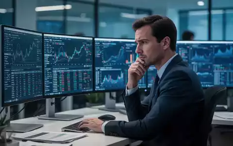 Gestresster Büroangestellter vor Computerbildschirmen, der die psychische Belastung durch den digitalen Wandel symbolisiert. - Foto: über boerse-global.de
