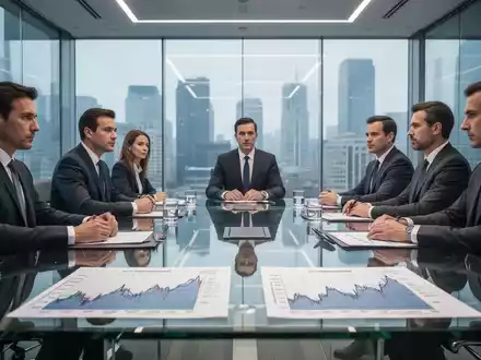 Ein moderner Konferenzraum mit Finanzdiagrammen auf einem gläsernen Tisch, der eine professionelle Geschäftsumgebung darstellt. - Foto: über boerse-global.de
