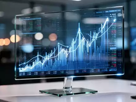 Digitale Visualisierung von Börsendaten und Aktienkursen auf einem modernen Monitor. - Foto: über boerse-global.de