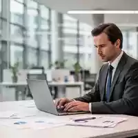 Eine konzentrierte Person in einem modernen Büro arbeitet an einem Laptop, symbolisiert den deutschen Arbeitsalltag. - Foto: über boerse-global.de