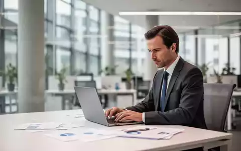 Eine konzentrierte Person in einem modernen Büro arbeitet an einem Laptop, symbolisiert den deutschen Arbeitsalltag. - Foto: über boerse-global.de