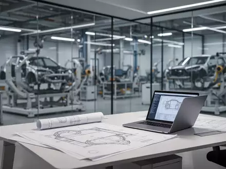 Modernes Büro eines Ingenieurdienstleisters mit technischen Zeichnungen und Fokus auf professionelle Arbeitsumgebung. - Foto: über boerse-global.de