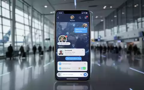 Ein Smartphone zeigt eine KI-gestützte Reisebuchungsschnittstelle in einem modernen Flughafen-Ambiente. - Foto: über boerse-global.de