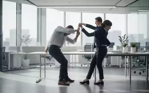 Eine Person im Bürokleidung führt während der Arbeit kurze Bewegungsübungen neben ihrem Schreibtisch aus. - Foto: über boerse-global.de