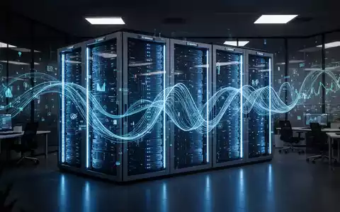 Moderne Server-Racks in einem High-Tech-Finanzrechenzentrum, die digitale Bankensicherheit repräsentieren. - Foto: über boerse-global.de