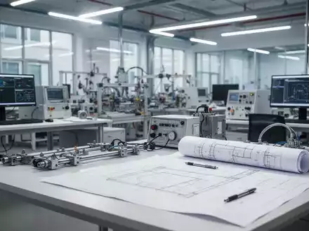 Ein moderner, heller Arbeitsplatz mit technischen Unterlagen und Werkzeugen, der die berufliche Ausbildung symbolisiert. - Foto: über boerse-global.de