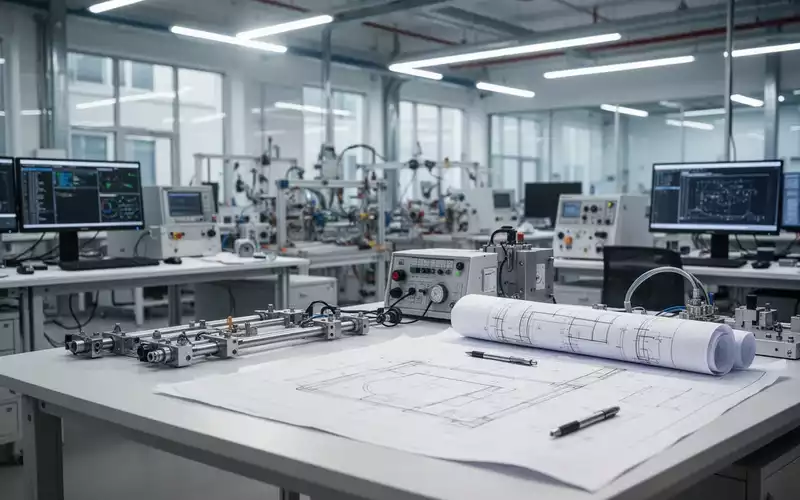 Ein moderner, heller Arbeitsplatz mit technischen Unterlagen und Werkzeugen, der die berufliche Ausbildung symbolisiert. - Foto: über boerse-global.de