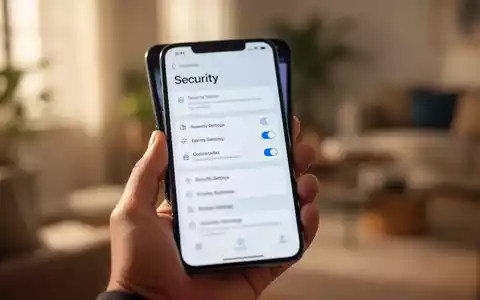 Ein Smartphone in der Hand, das Sicherheitseinstellungen anzeigt, vor einem unscharfen Hintergrund. - Foto: über boerse-global.de