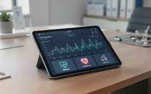 Digitales Tablet mit Gesundheitsdaten und Monitoring-Grafiken in einer modernen medizinischen Praxis. - Foto: über boerse-global.de