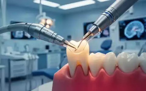 Ein zahnmedizinisches Instrument neben einem Zahn, symbolisch für die Verbindung zwischen Mundgesundheit und Gehirnfunktion. - Foto: über boerse-global.de