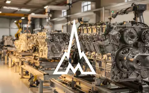 Moderne industrielle Fertigungslinie für Motorenkomponenten in einer sauberen Fabrikumgebung. - Foto: über boerse-global.de