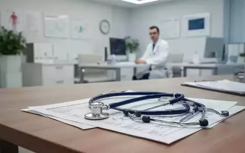Ein ärztliches Sprechzimmer mit Stethoskop und Patientenunterlagen auf einem Schreibtisch. - Foto: über boerse-global.de