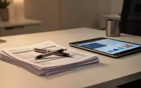Ein Schreibtisch mit Steuerunterlagen, einem Füllfederhalter und einem Tablet mit Finanzdiagrammen. - Foto: über boerse-global.de
