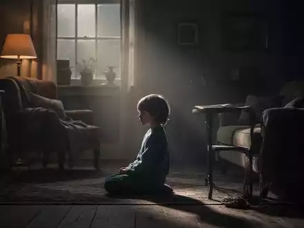 Ein einsames Kind in einem schwach beleuchteten Raum, das die emotionalen Auswirkungen von Isolation und Vernachlässigung symbolisiert. - Foto: über boerse-global.de