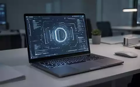 Modernes Laptop auf einem sauberen Schreibtisch mit leuchtender digitaler Oberfläche, die Windows-11-Leistungsoptimierung darstellt. - Foto: über boerse-global.de
