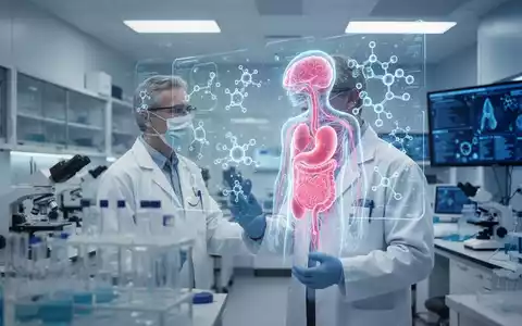 Ein Wissenschaftler analysiert in einem modernen Labor holografische Darstellungen menschlicher Organstrukturen zur Krebsforschung. - Foto: über boerse-global.de