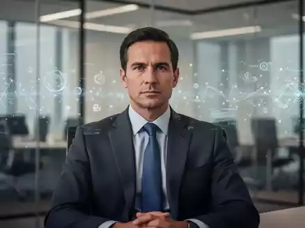 Eine fokussierte Führungskraft in einem modernen Büro, die gelassen bleibt und sich von Ablenkungen im Hintergrund abgrenzt. - Foto: über boerse-global.de
