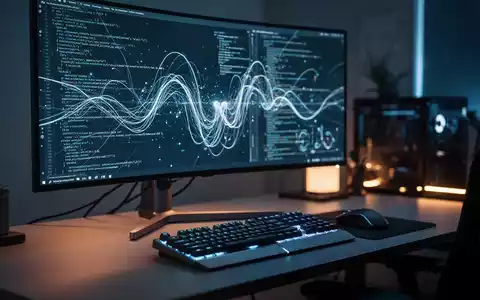 Ein moderner Arbeitsplatz für Softwareentwicklung mit leuchtendem Programmcode auf einem Bildschirm. - Foto: über boerse-global.de