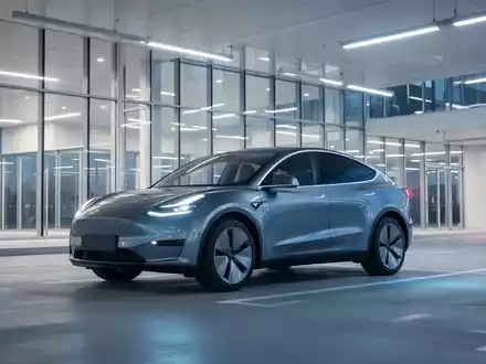 Modernes Elektroauto in einer hellen, architektonisch anspruchsvollen Firmen-Tiefgarage. - Foto: über boerse-global.de