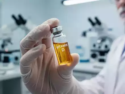 Nahaufnahme einer medizinischen Ampulle in einer dermatologischen Praxis als Symbol für die Vitamin-D-Therapie. - Foto: über boerse-global.de