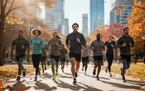 Eine Gruppe von Menschen joggt gemeinsam in einem Park, um körperliche Aktivität und Teamgeist zu fördern. - Foto: über boerse-global.de