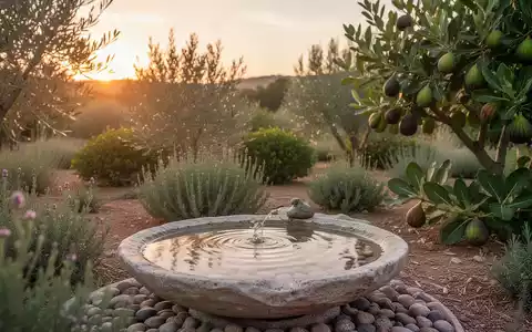 Ein naturnaher Garten mit einer Wildtier-Tränke aus Steinen an einem heißen Sommertag. - Foto: über boerse-global.de