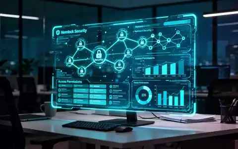 Ein digitales Dashboard mit Netzwerksicherheitsknoten und Zugriffsberechtigungsdiagrammen auf einem Bildschirm. - Foto: über boerse-global.de