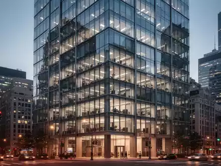 Modernes Bürogebäude in einem Finanzviertel bei Dämmerung - Foto: über boerse-global.de